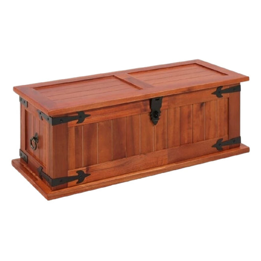 Coffre de rangement en bois massif pour stockage et décoration - 90 x 40 x 40